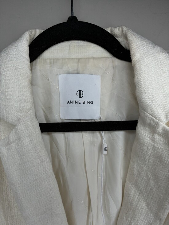 Anine Bing 100% Linen Quinn Blazer in Eggshell Cream Size Large - Picture 6 of 10